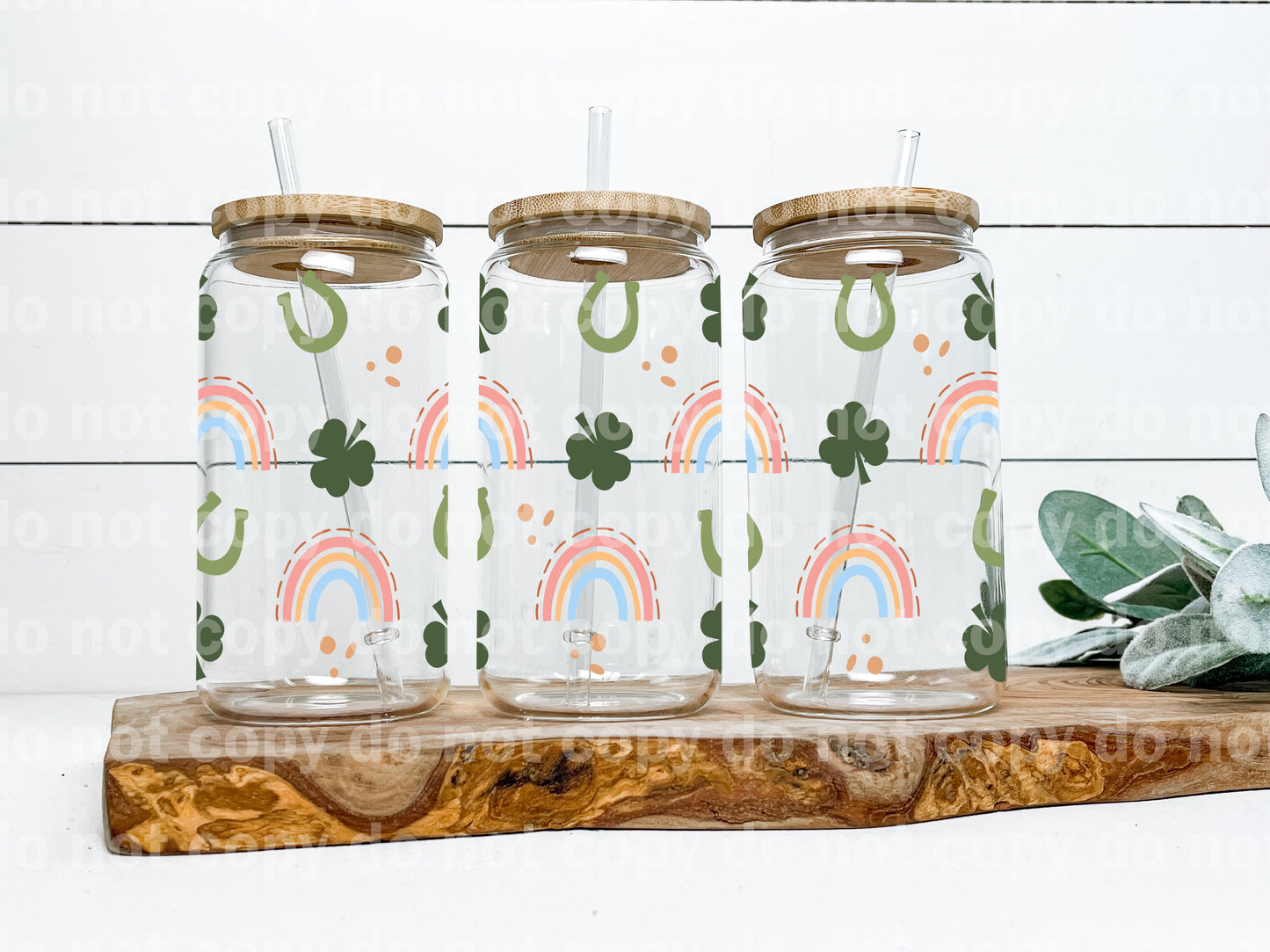 Rainbows And Horse Shoe Pattern 16oz Cup Wrap