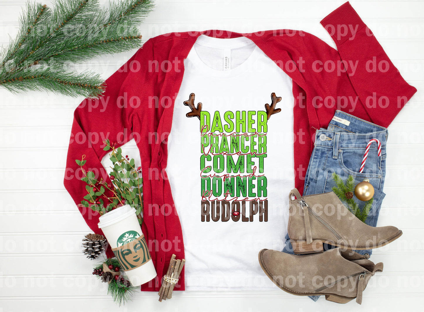 Reindeer names Christmas Dream Print or Sublimation Print