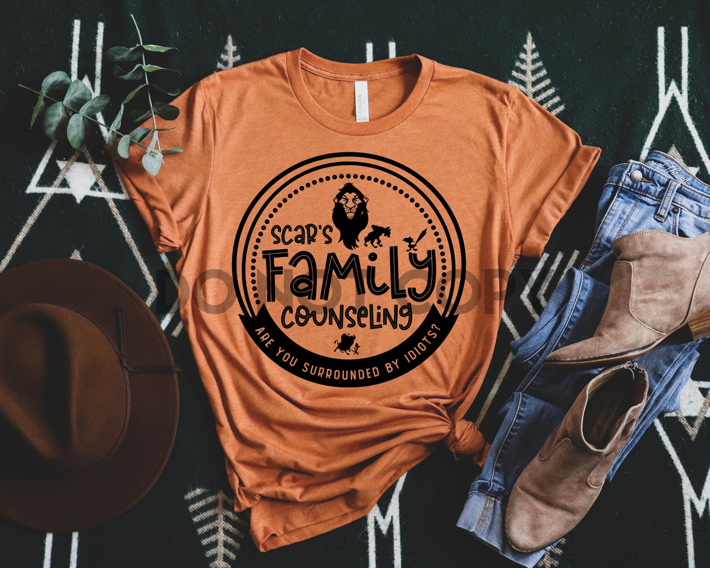 Family Counseling Are you Surrounded by Idiots BLACK INK one color Screen print transfer