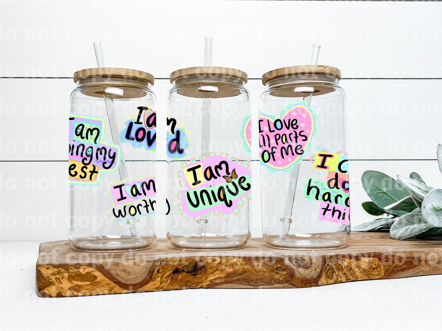 Self Message Positive Affirmations 16oz Cup Wrap 9.3 x 4