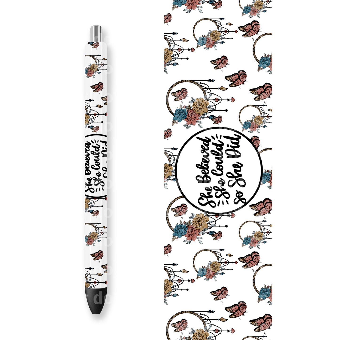 She Believed She Could So She Did 16oz Cup Wrap and Pen Wrap