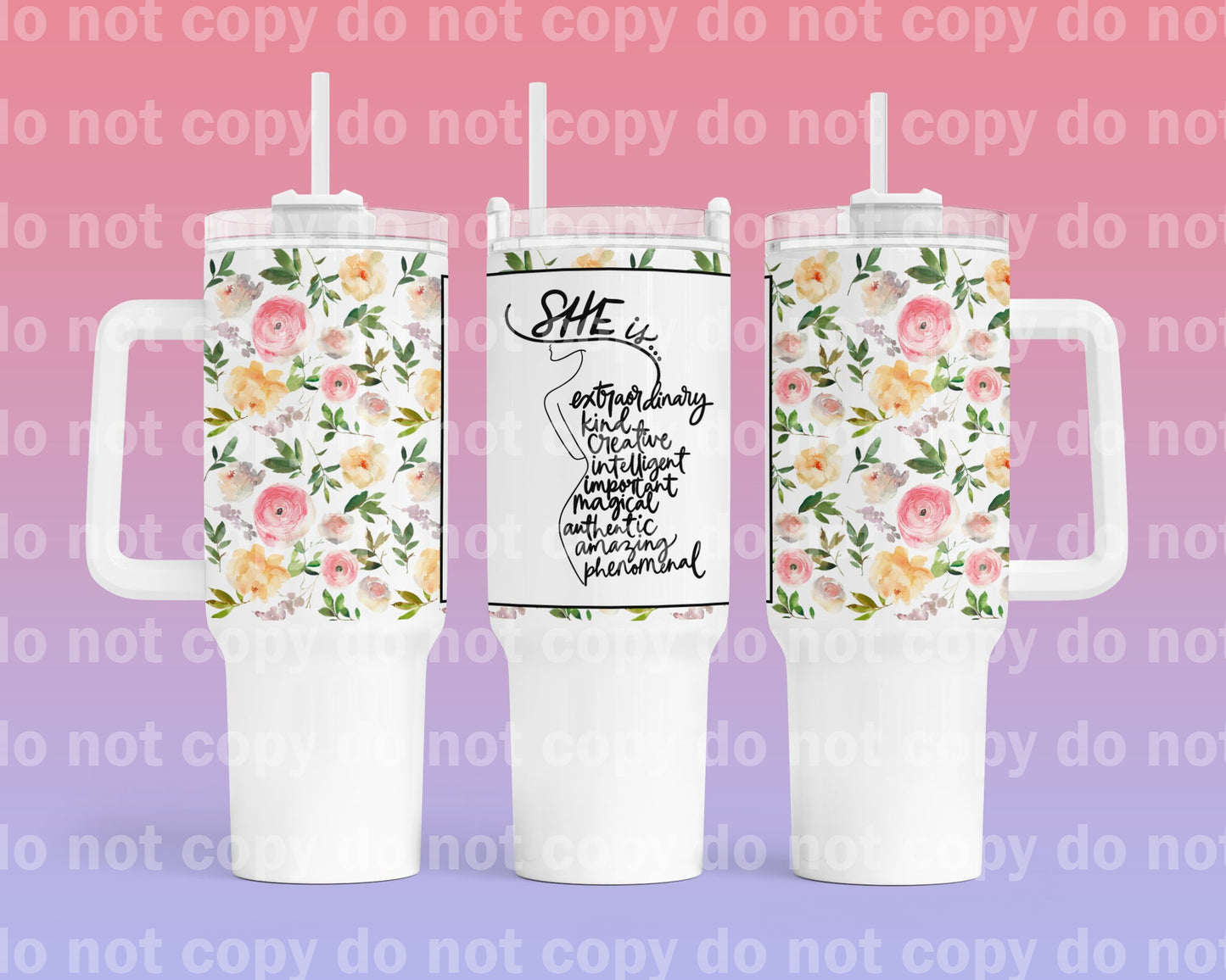 She Is Extraordinary 40oz Cup Wrap