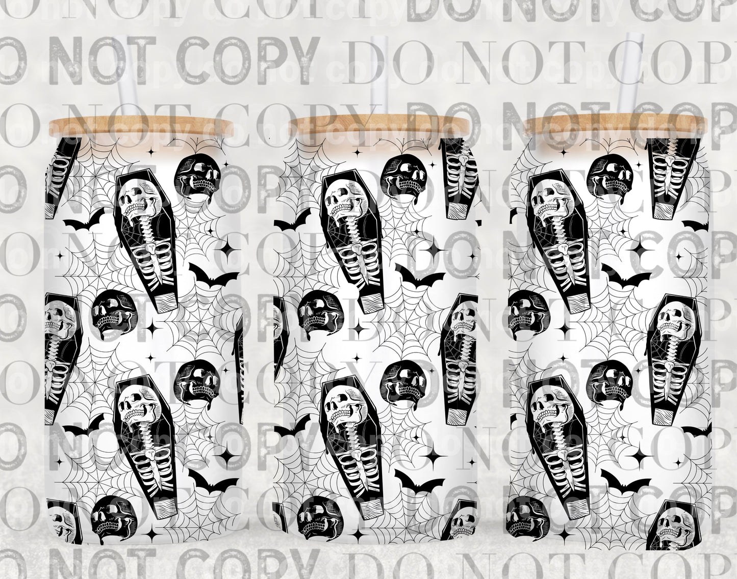 Skellie Coffin 16oz Cup Wrap
