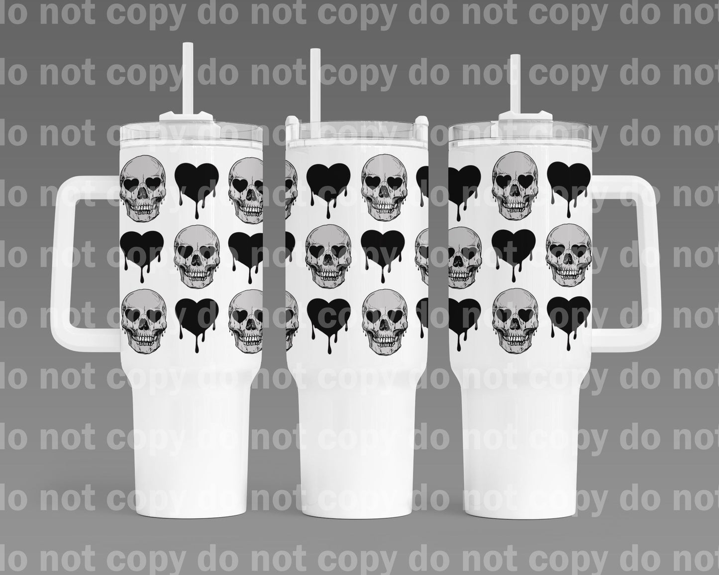 Skellie And Drippy Hearts 40oz Cup Wrap