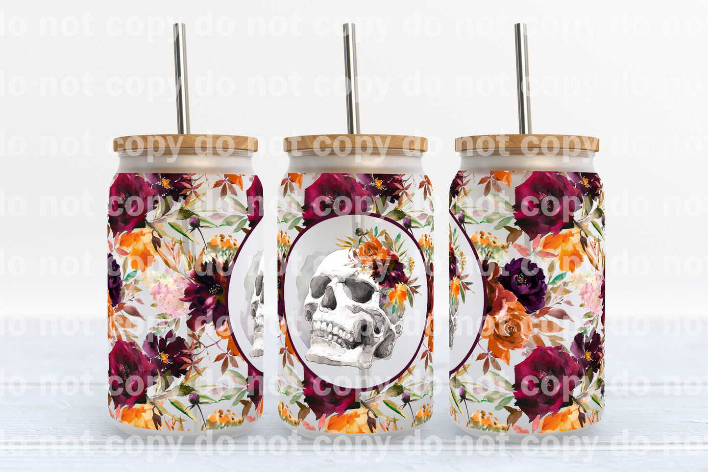 Skellie Floral 16oz Cup Wrap