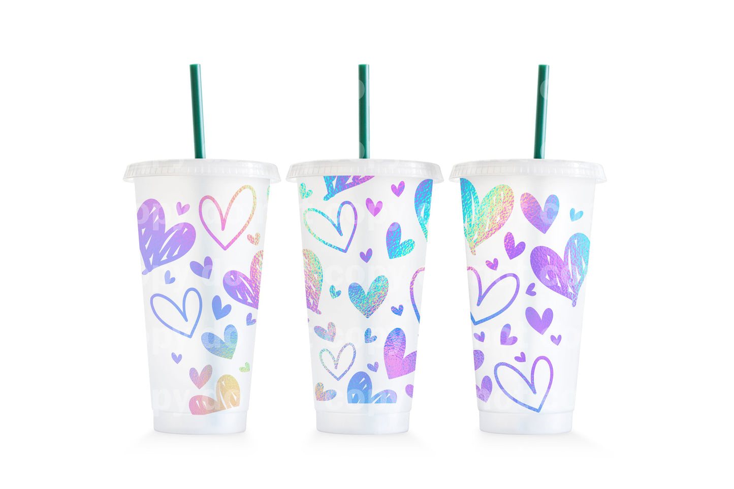 Sketchy Hearts Purple Cup Wrap 24oz Cold Cup Wrap