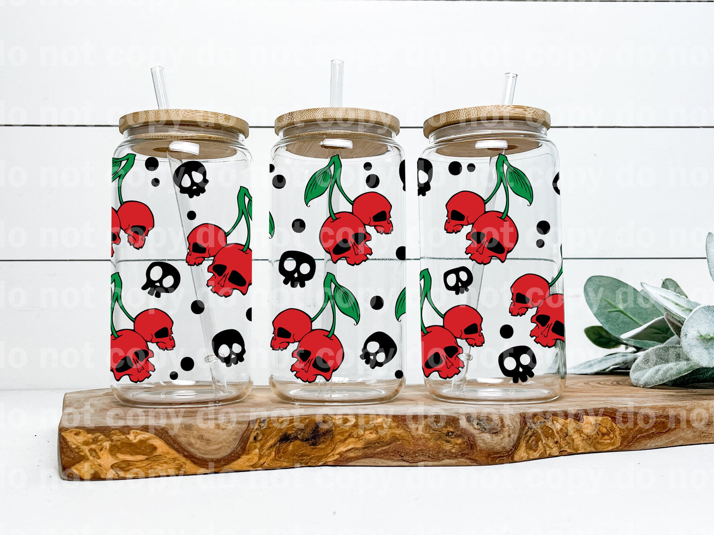 Skull Cherries 16oz Cup Wrap
