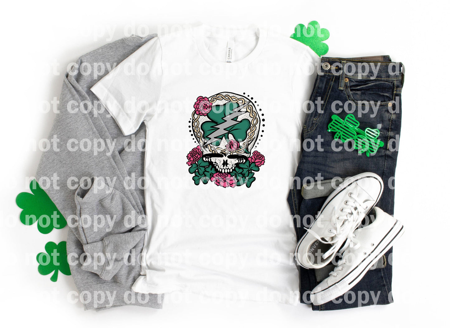 Dead Head Clover Skull Flower Dream Print or Sublimation Print