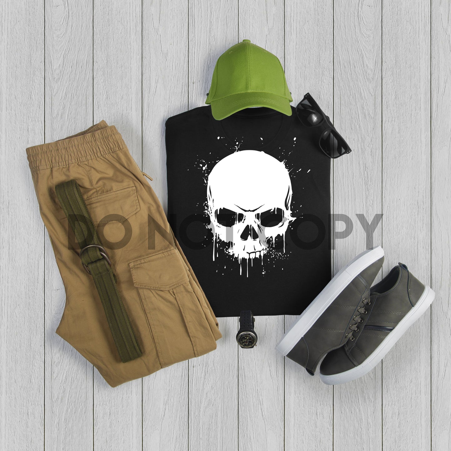 Splatter cráneo hombres unisex Transferencia de serigrafía