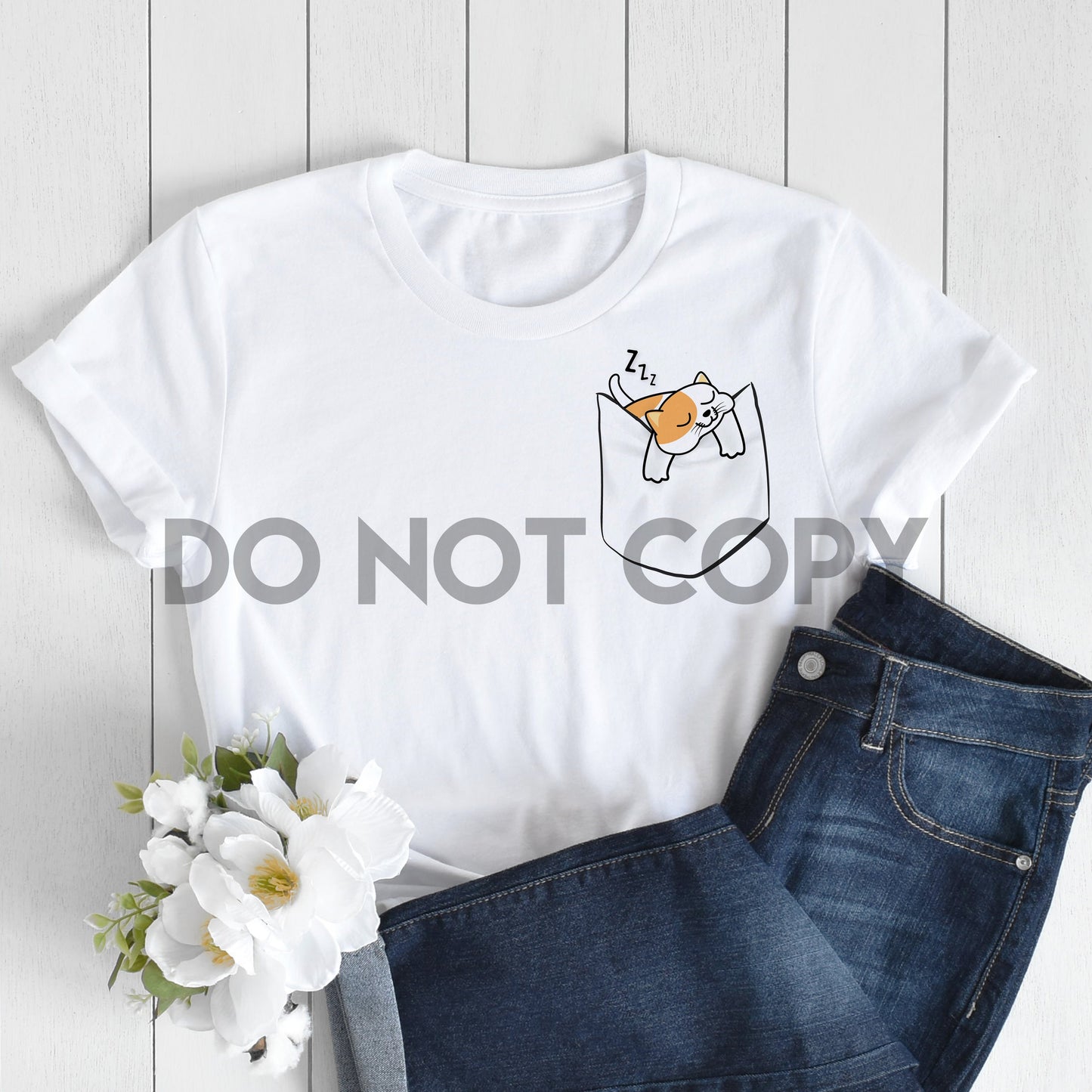 Sleeping Cat Pocket sublimation print