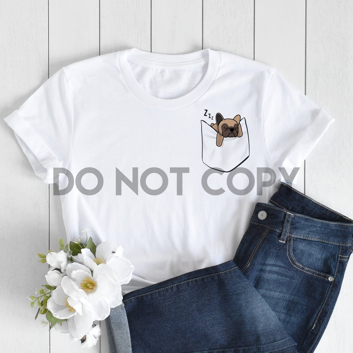 Sleeping Frenchie Pocket sublimation print