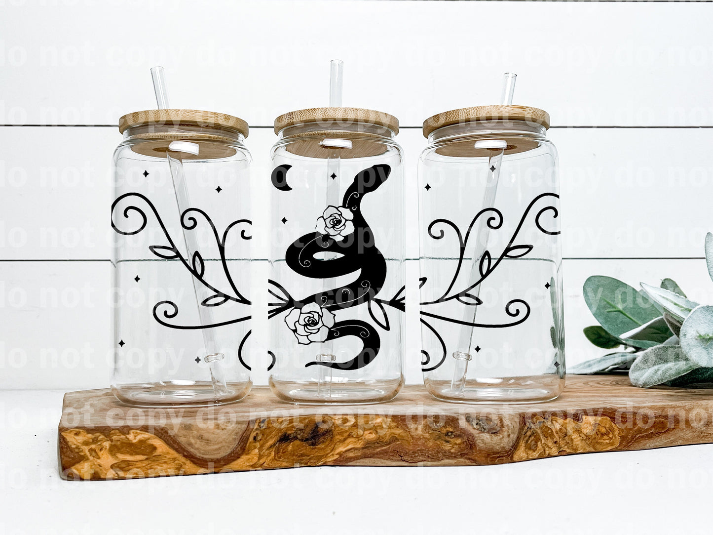 Snake And Flowers 16oz Cup Wrap