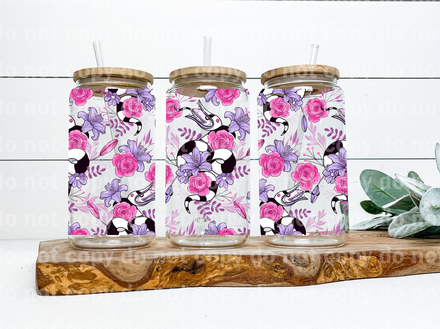 Sandworm sand worm purple Floral Pink 16oz Cup Wrap
