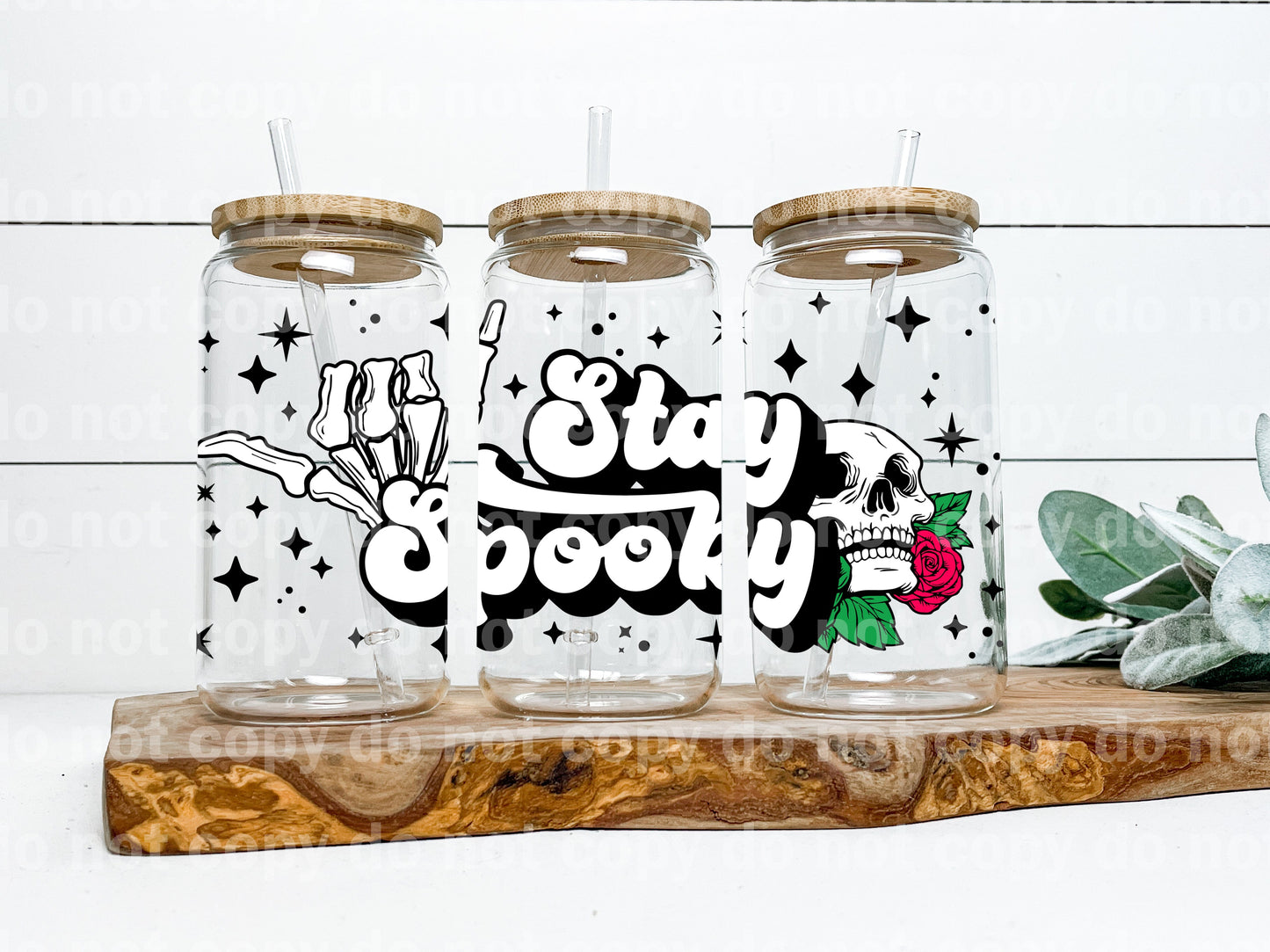 Stay Spooky Rose Skellie 16oz Cup Wrap