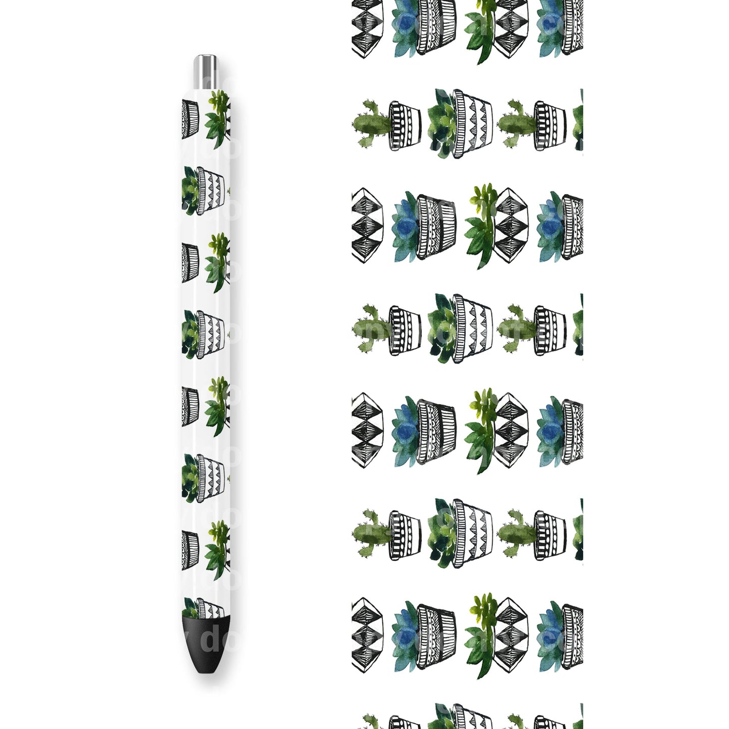Plantas suculentas Envoltorio para taza y bolígrafo de 16 oz