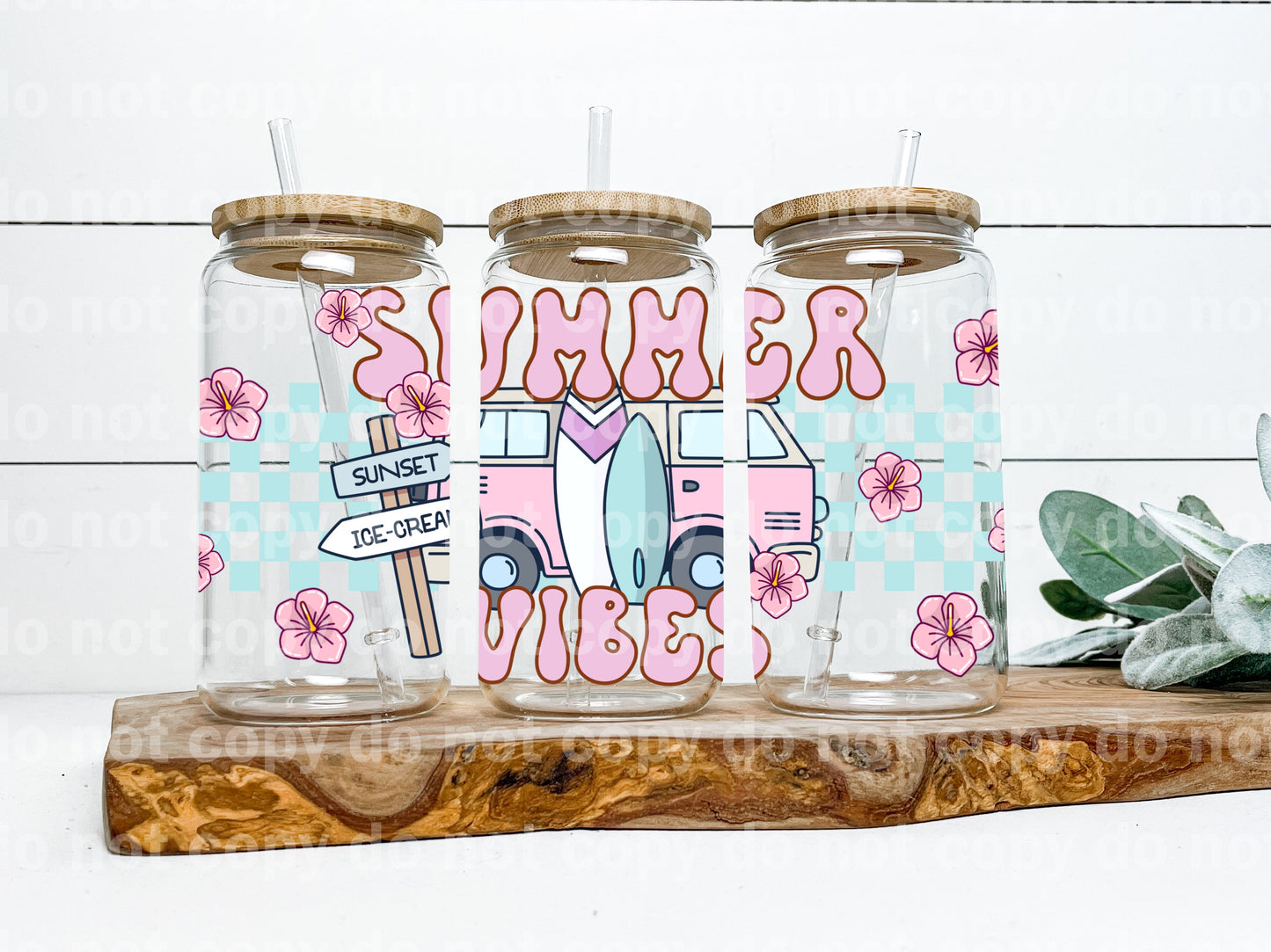 Summer Vibes Camping Car 16oz Cup Wrap