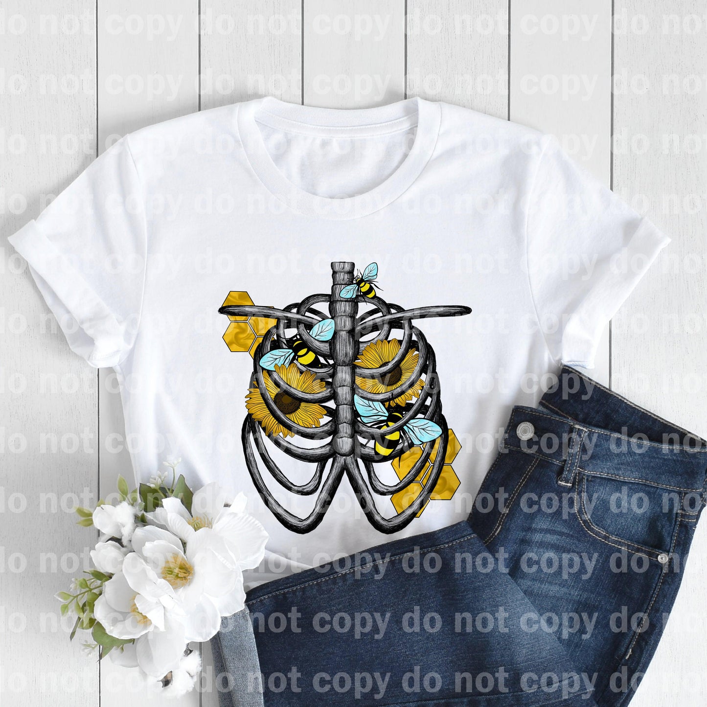 Floral Ribcage Beehive Sublimation Print
