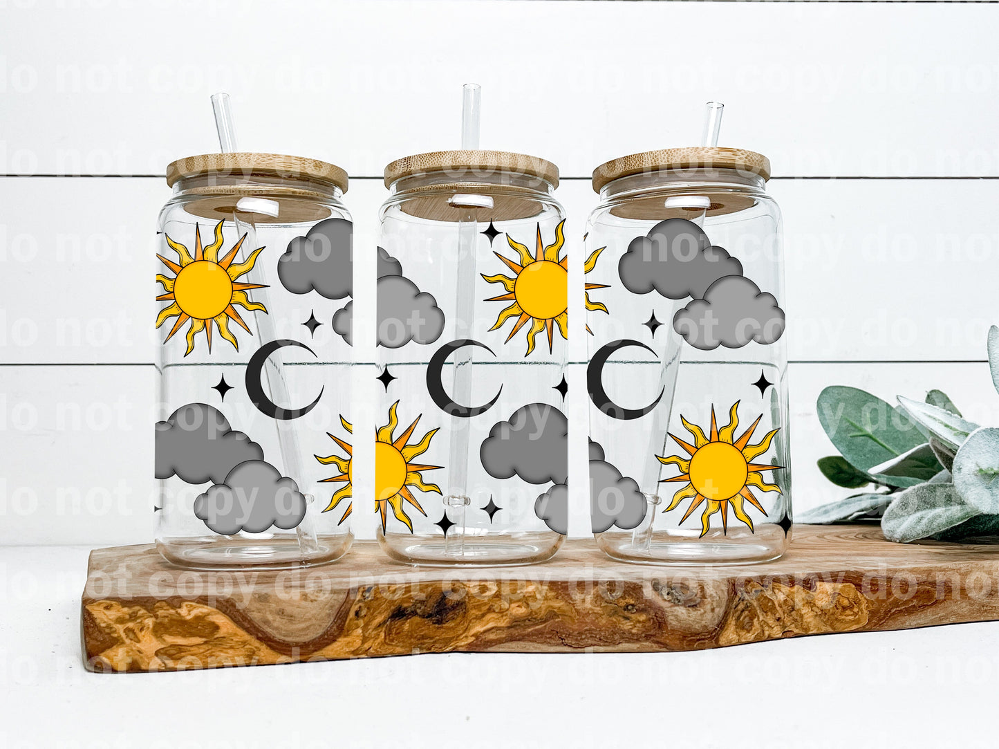 Sun Moon And Clouds 16oz Cup Wrap