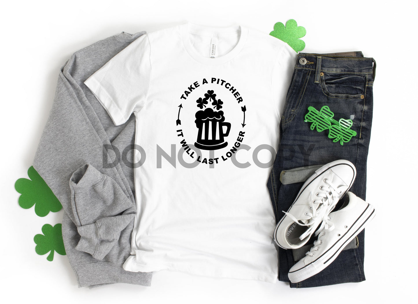 Tome una jarra, durará más Impresión del sueño del día de San Patricio o impresión por sublimación