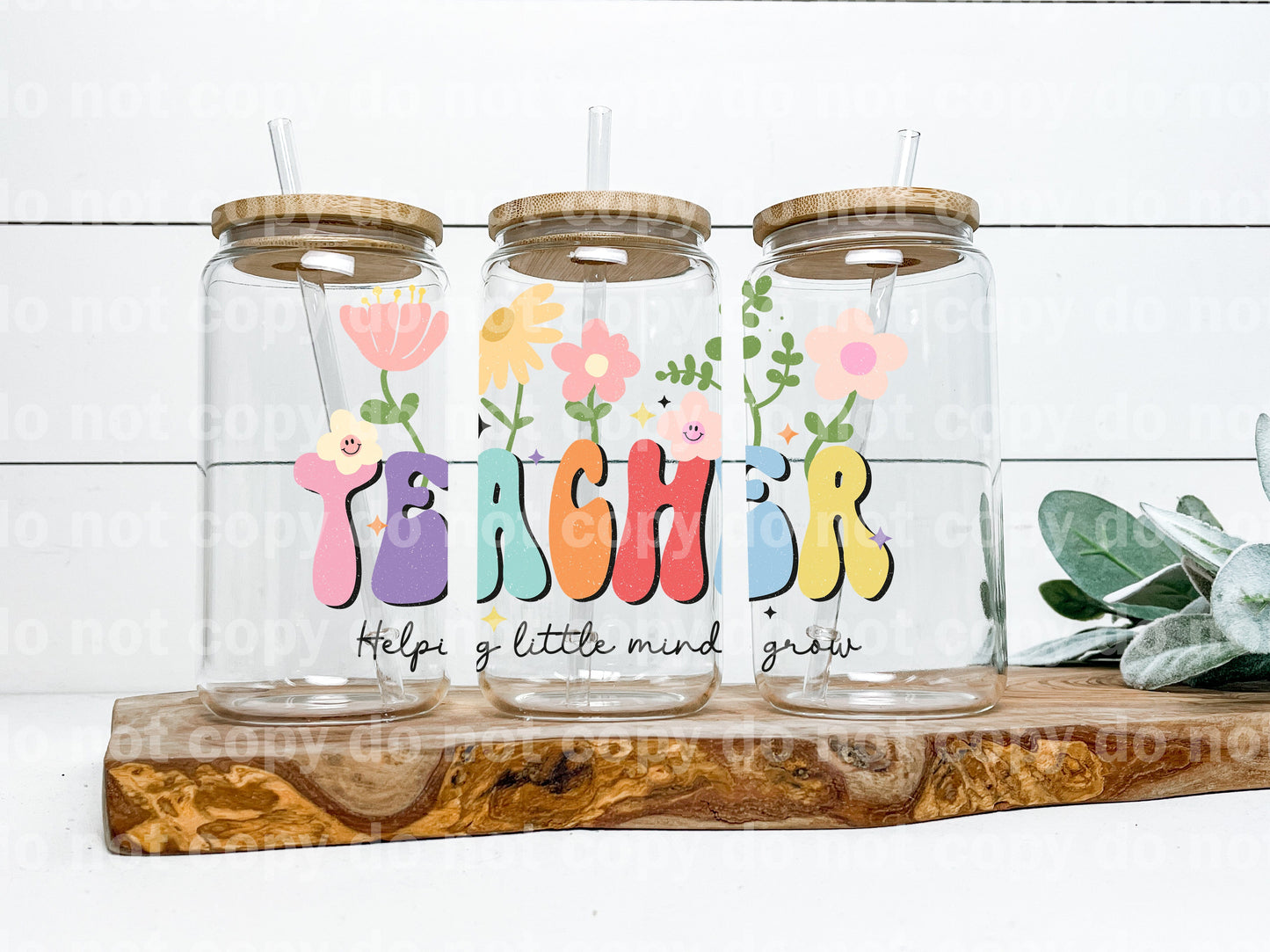 Teacher Helping Little Minds Grow 7 x 4.5 16oz Cup Wrap