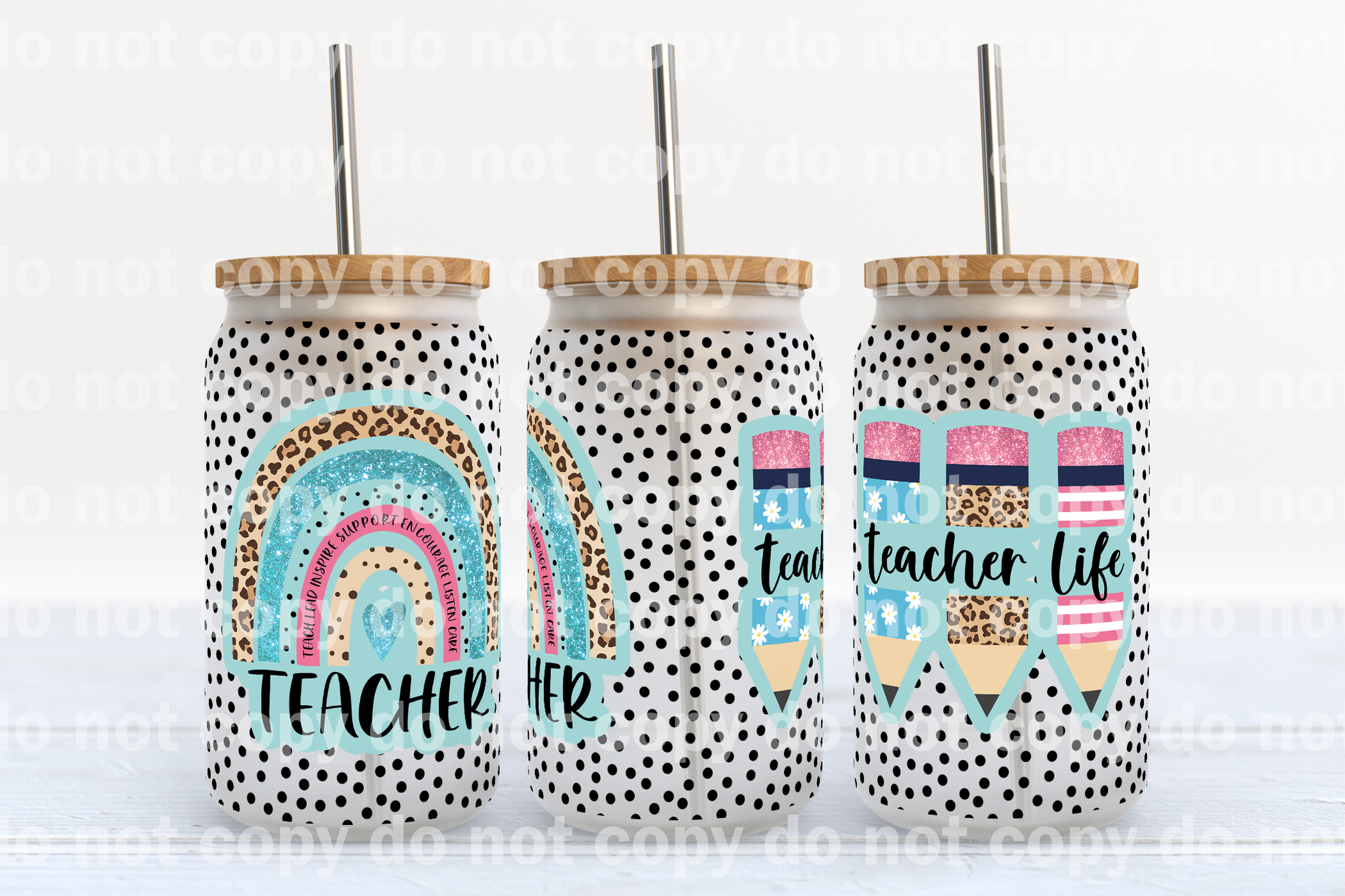 Teacher Rainbow UV DTF Cup Wrap