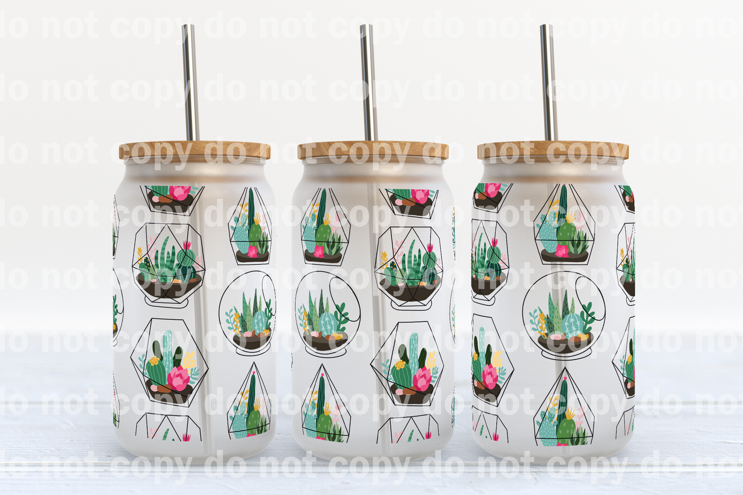 Terrarium Succulent Plants 16oz Cup Wrap
