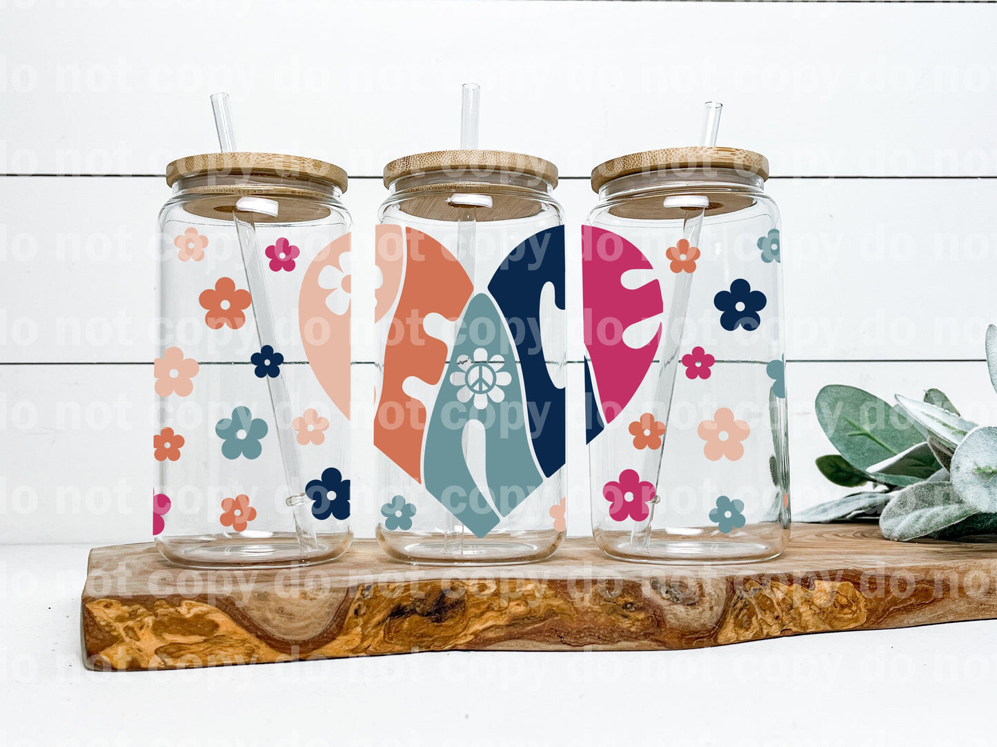 Peace Groovy Flowers 16oz Cup Wrap