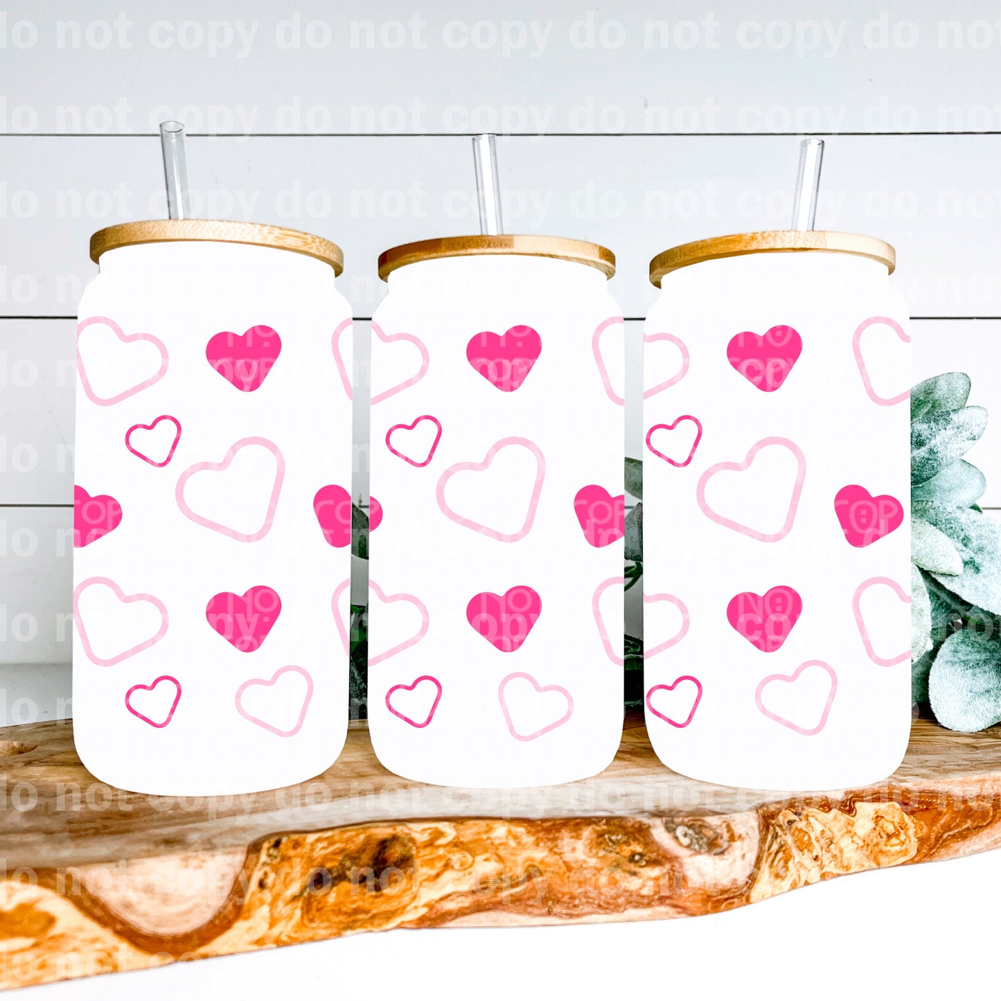 Valentines Hearts 16oz Cup Wrap