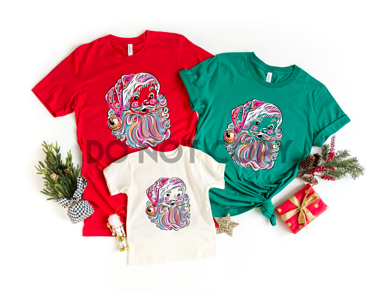 Pastel Acuarela Santa Adulto y Joven Sueño Impresión o Impresión de Sublimación