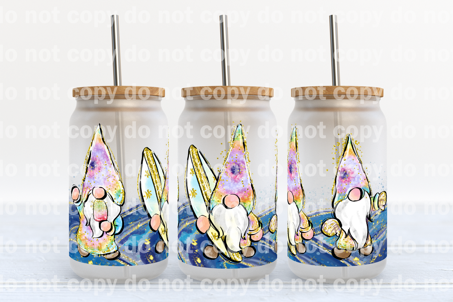 Watercolor Three Gnomes 16oz Cup Wrap