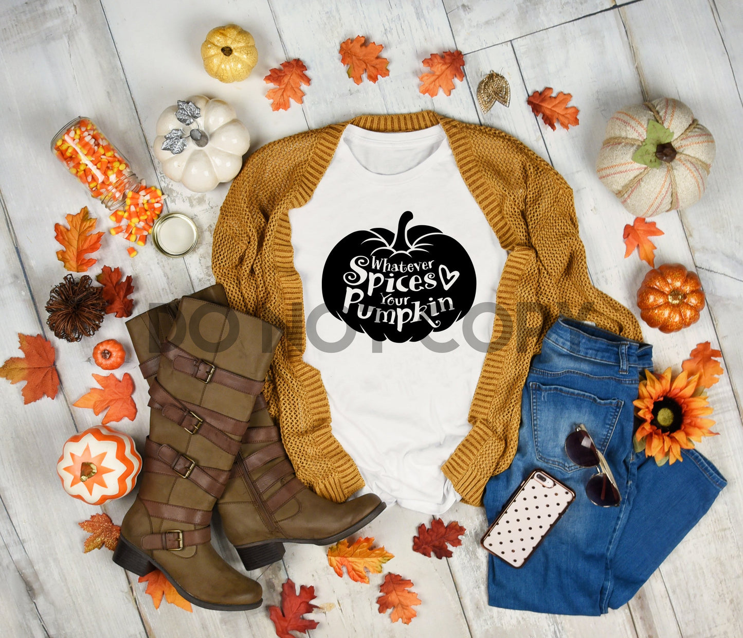 Whatever Spices your Pumpkin Black Sublimation print