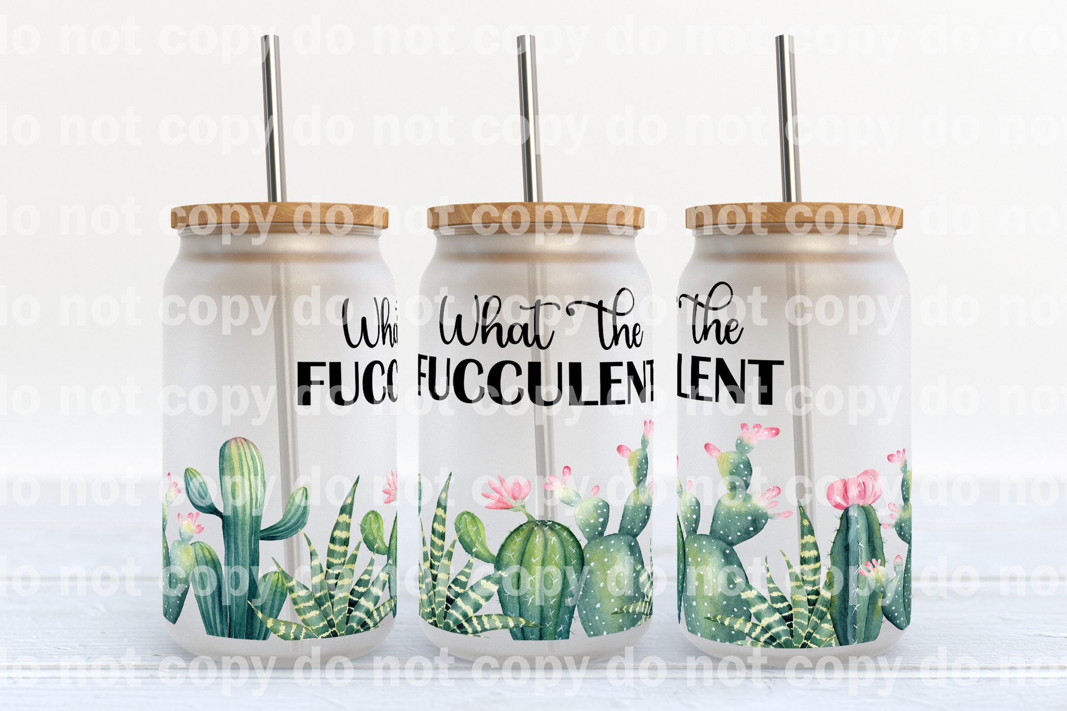 What The Fucculent 16oz Libbey Glass Can Wrap