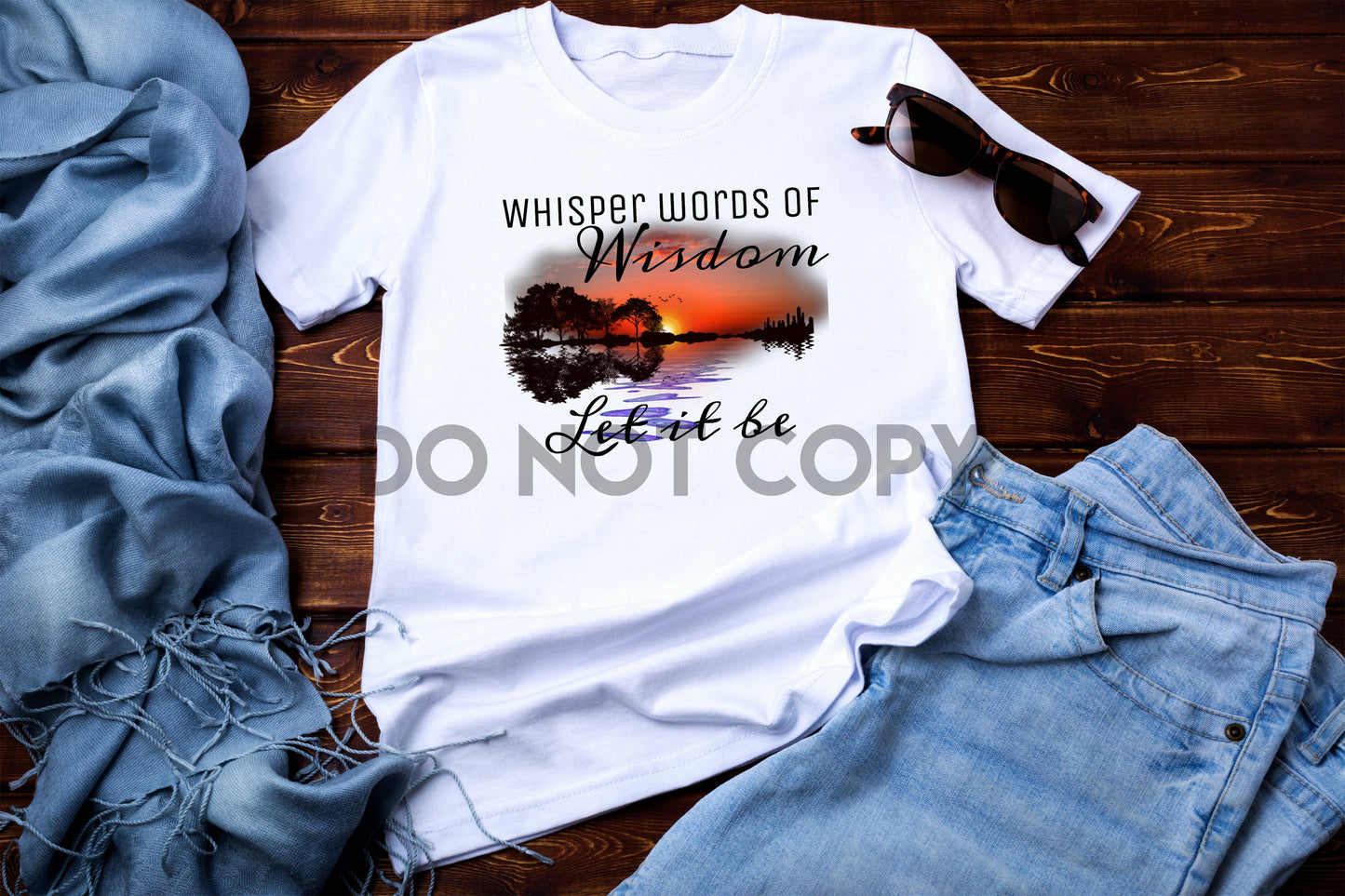 Whisper Words of Wisdom Guitar Sunset Sublimation Print