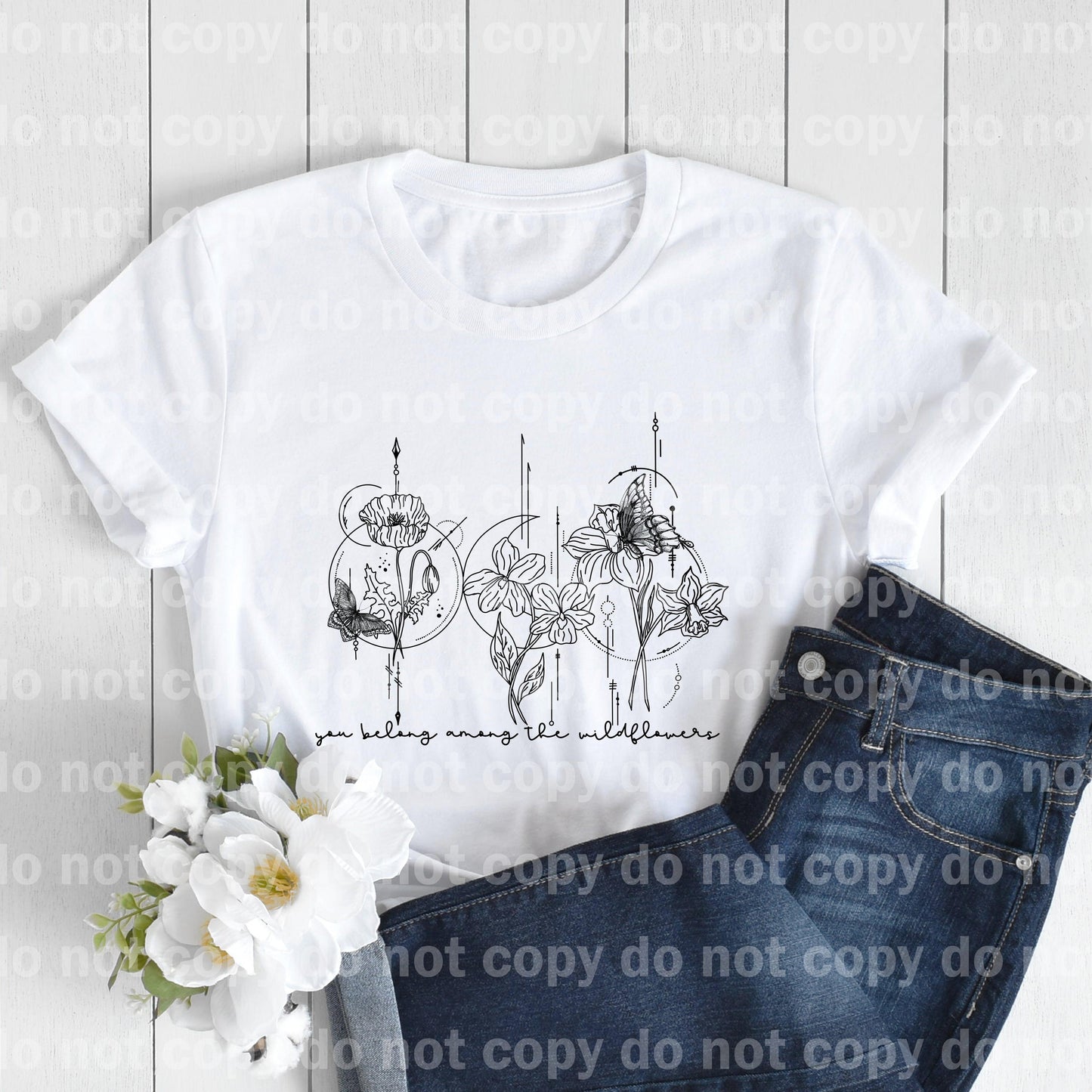 You Belong Among The Wildflowers Moon Butterflies Sublimation print