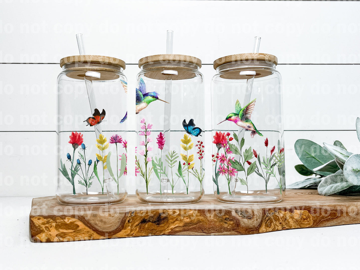 Wildflowers Butterfly Hummingbird 16oz Cup Wrap