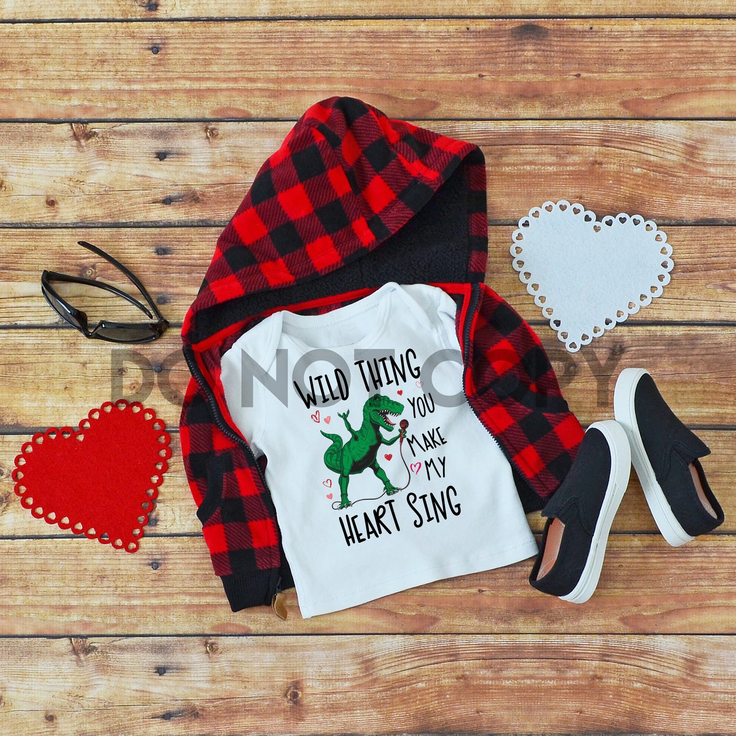 Wild Thing Dinosaur Valentine sublimation print