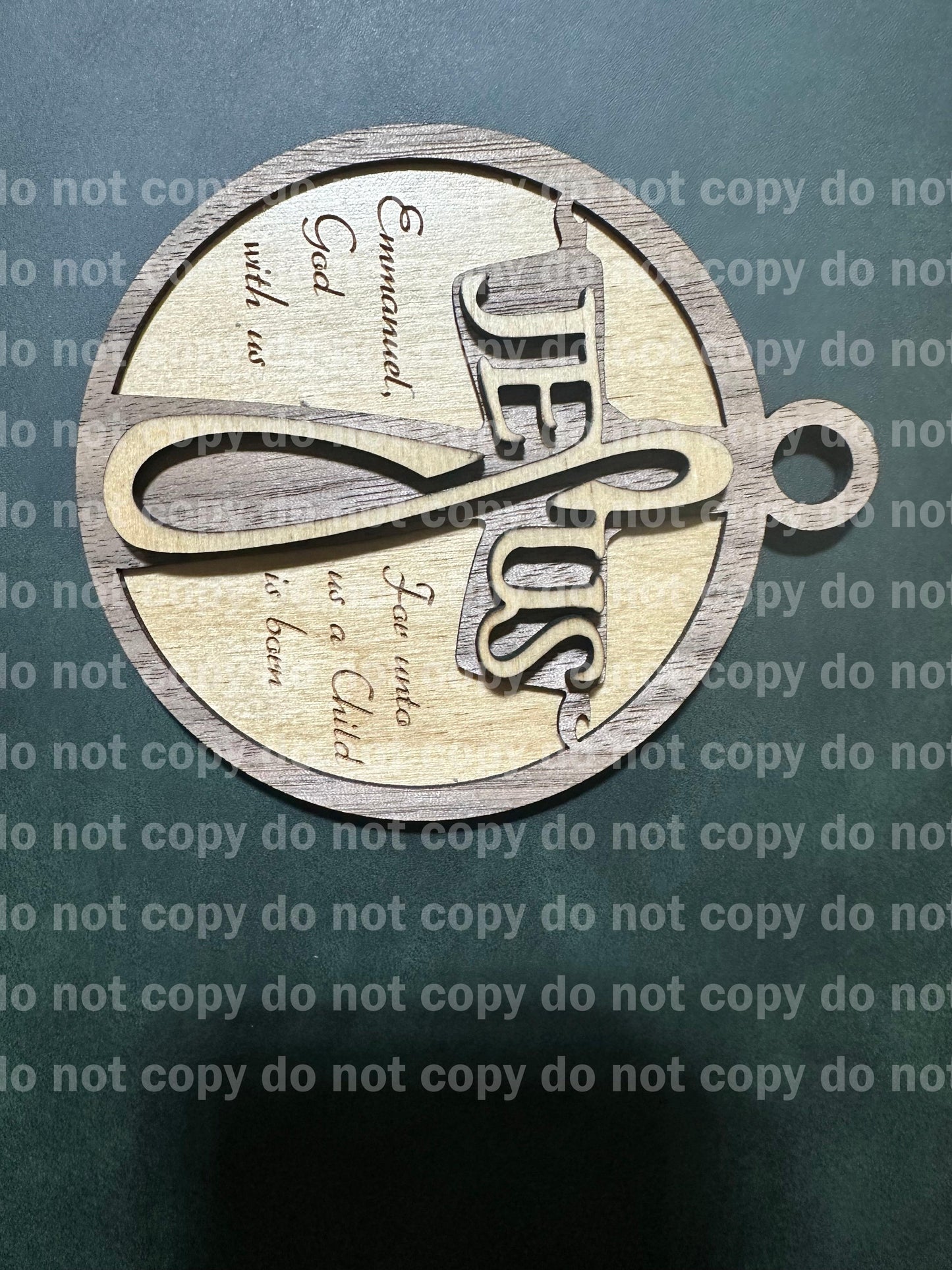 Layered Walnut & Birch Faith Ornament Set – Laser Engraved Christian Christmas Decor