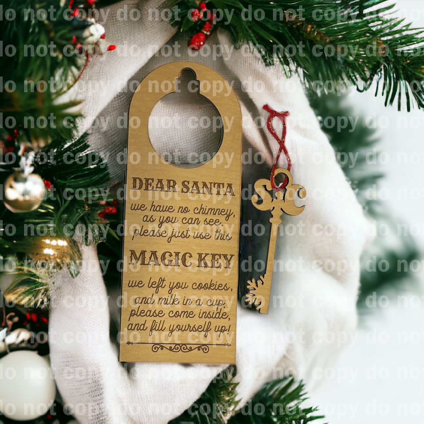 Santa’s magic key hanger and key set laser cut and engraved