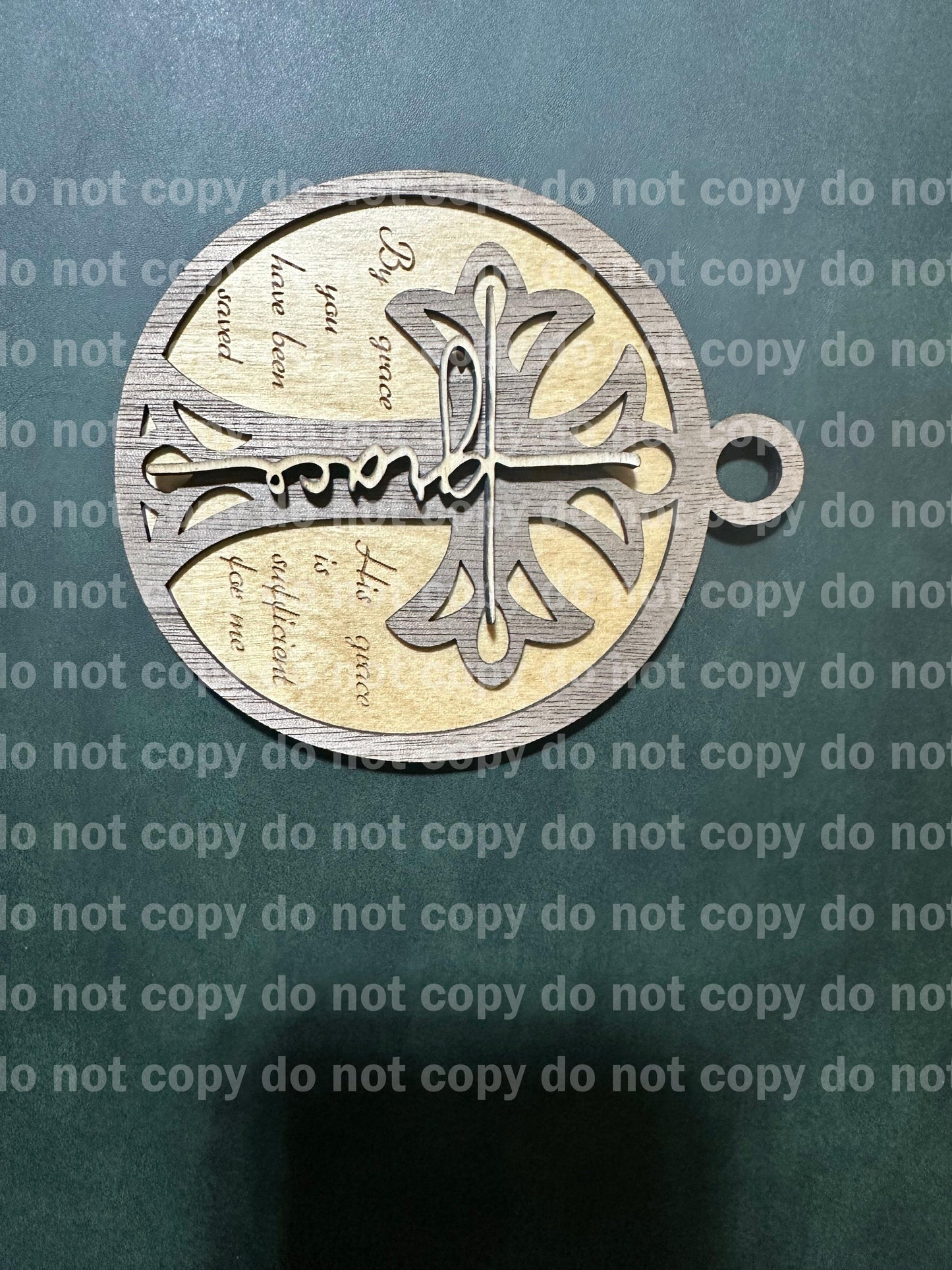 Layered Walnut & Birch Faith Ornament Set – Laser Engraved Christian Christmas Decor