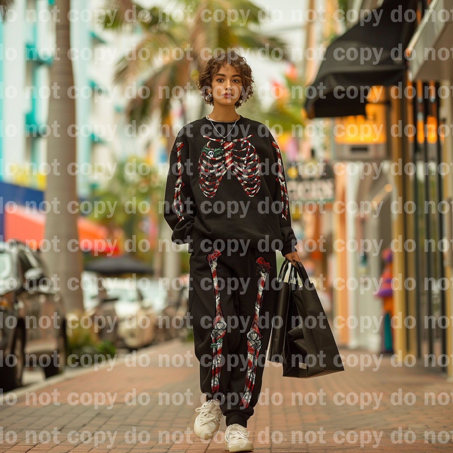 Christmas skeleton skellie sweatsuit pajama set Dream Print or Sublimation Print