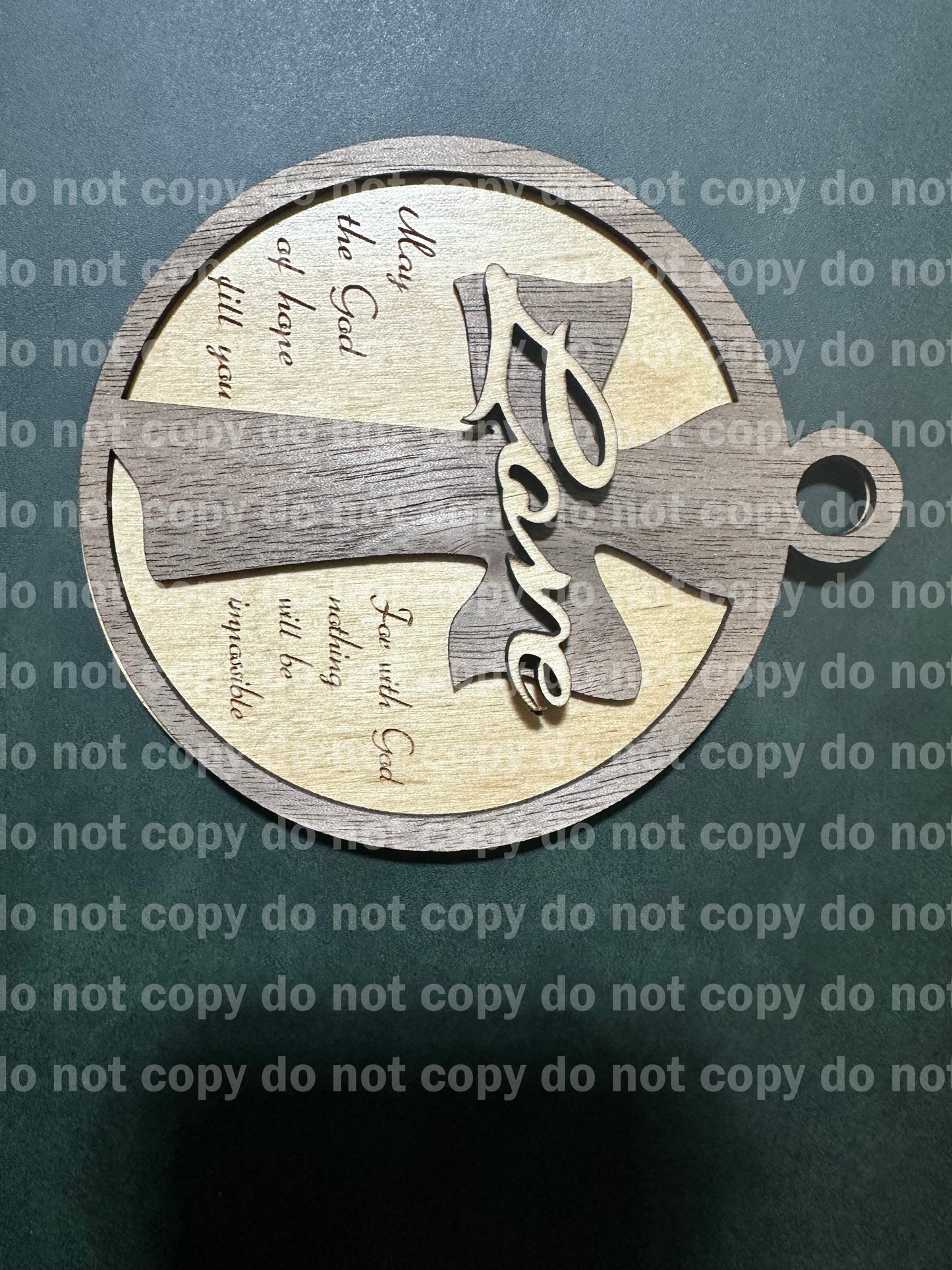 Layered Walnut & Birch Faith Ornament Set – Laser Engraved Christian Christmas Decor