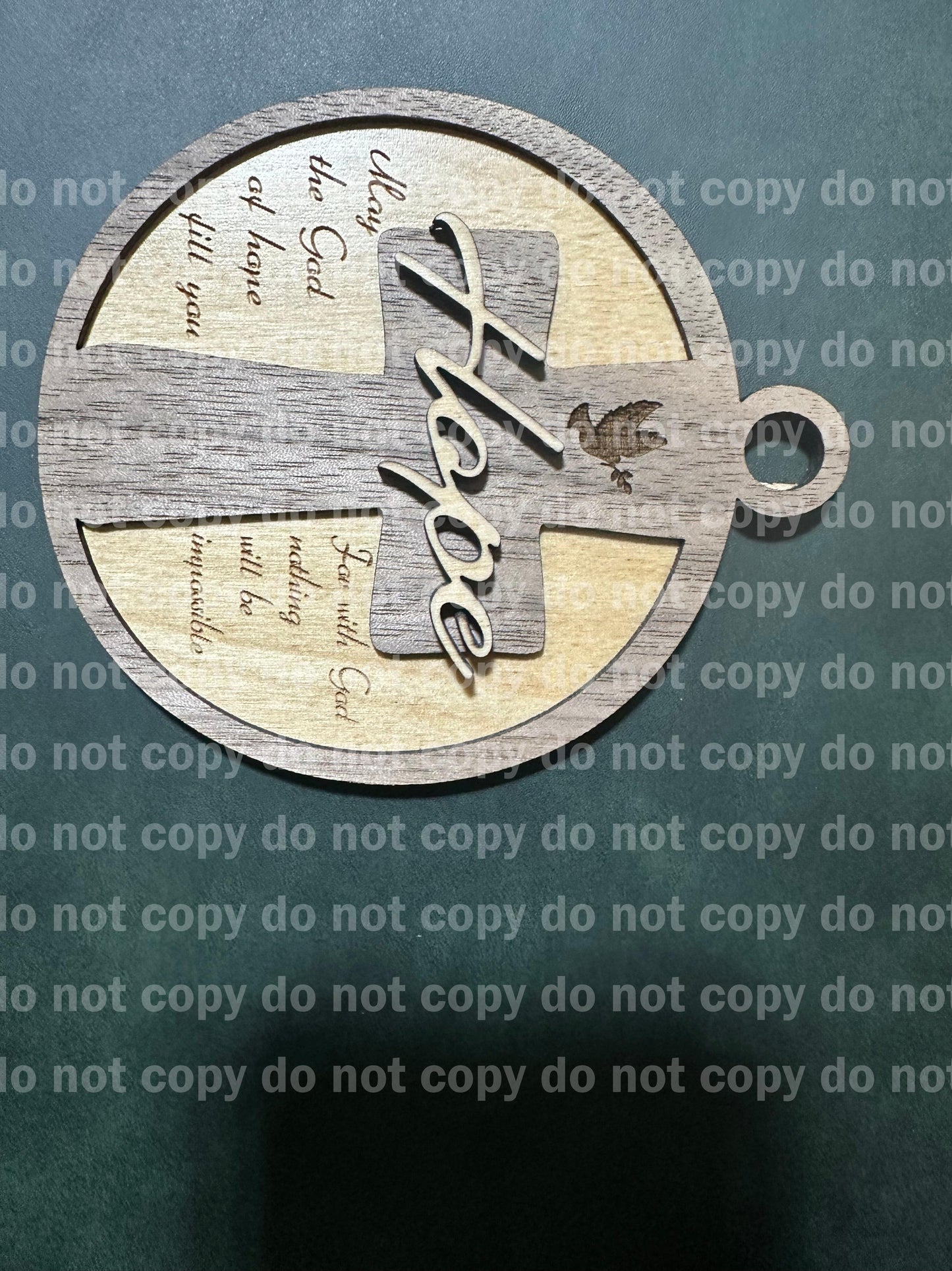 Layered Walnut & Birch Faith Ornament Set – Laser Engraved Christian Christmas Decor