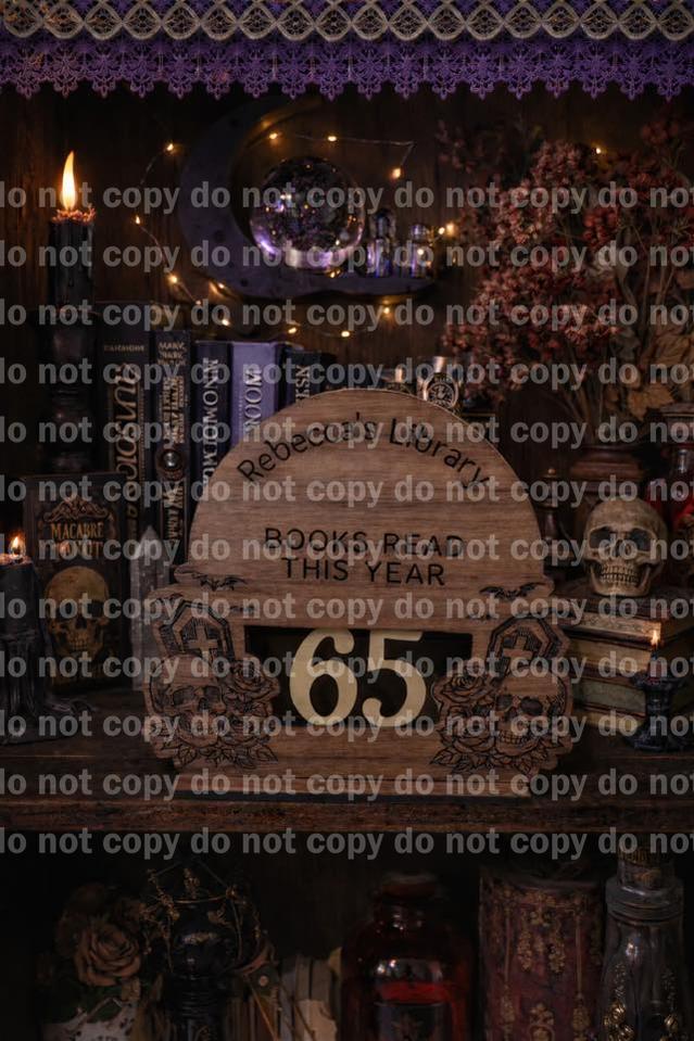 Customizable Book Counter Display – Personalized Books Read Tracker for Shelves | Wholesale Laser Cut Bookish Decor