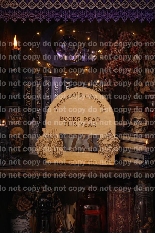 Customizable Book Counter Display – Personalized Books Read Tracker for Shelves | Wholesale Laser Cut Bookish Decor