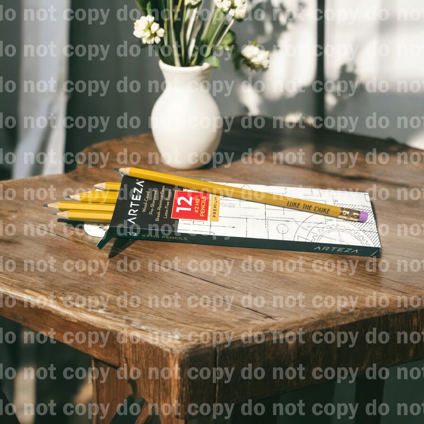 Engraved personalized No 2 pencil sets