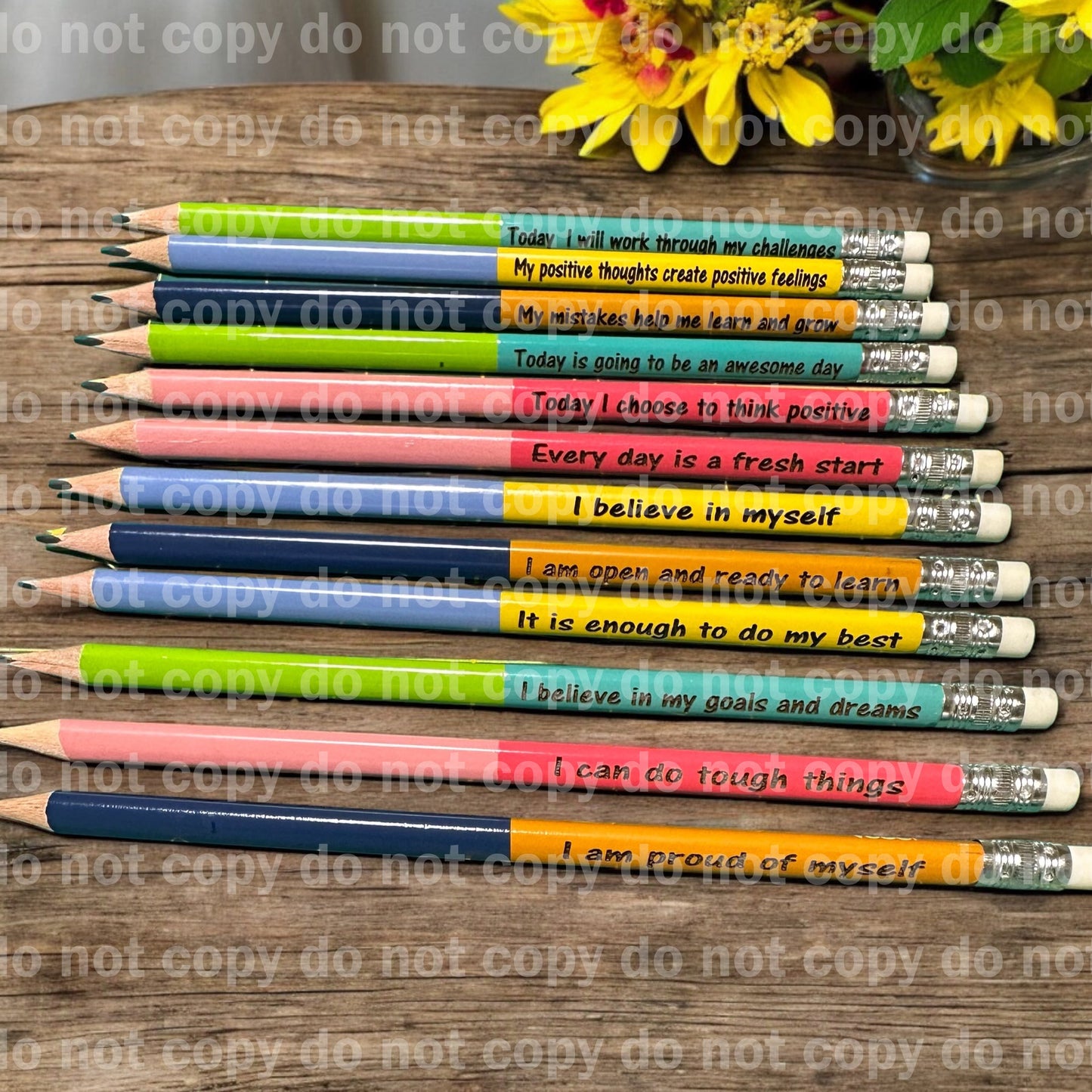 Engraved personalized No 2 pencil sets
