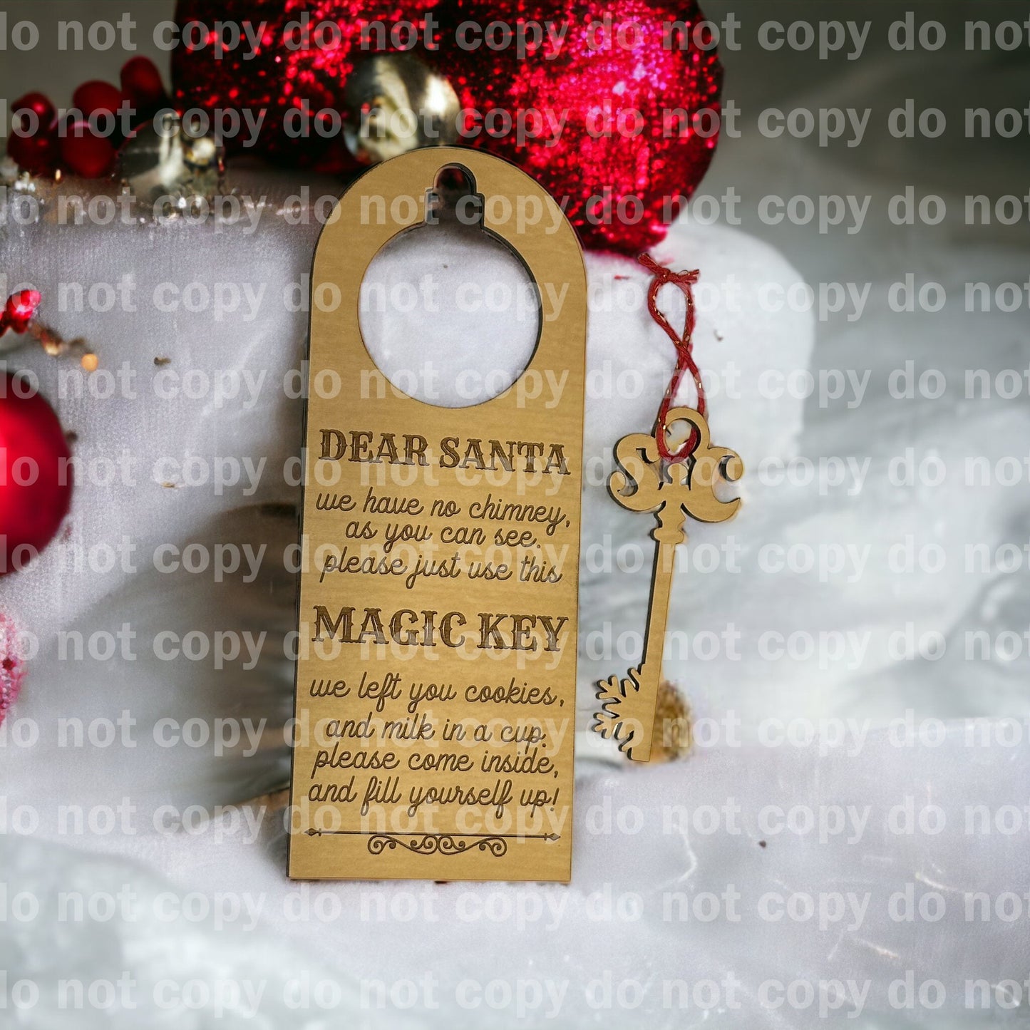 Santa’s magic key hanger and key set laser cut and engraved