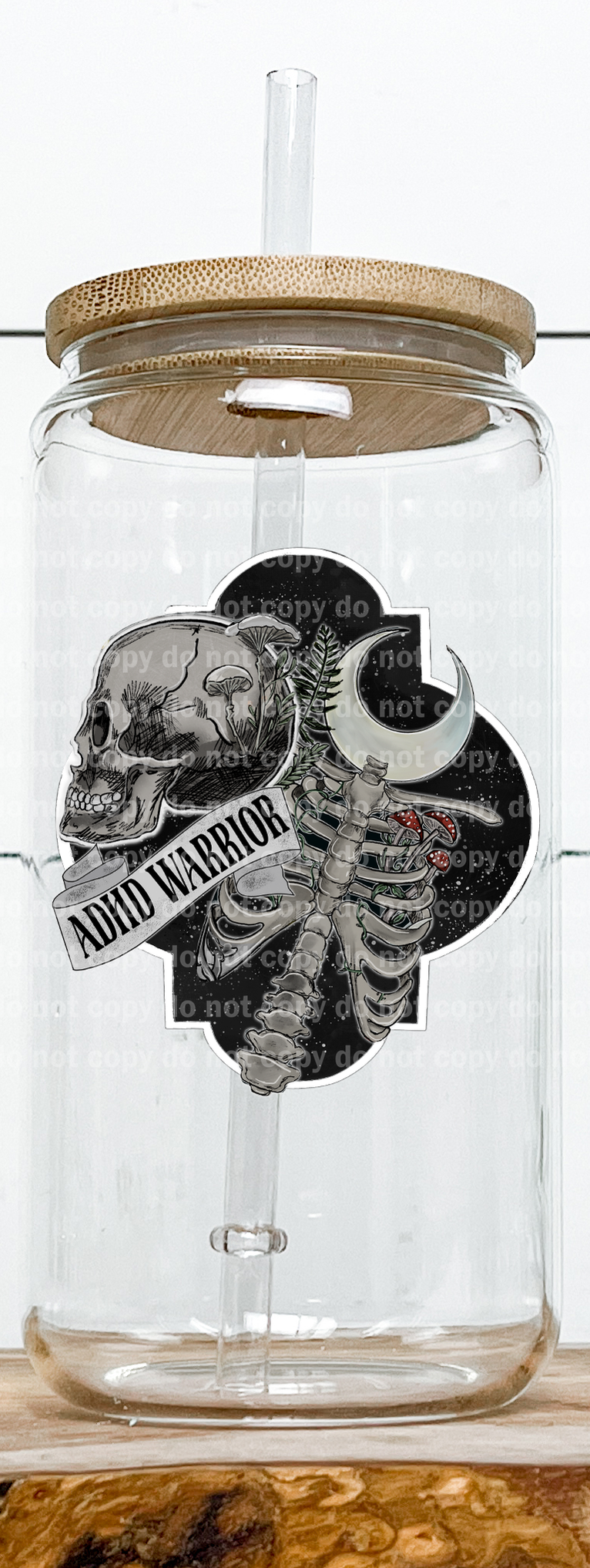 ADHD Warrior Skull Moon Emblem