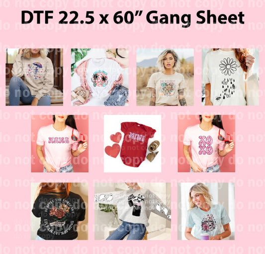 60” Gang sheet design collection special value create 11 shirts $30