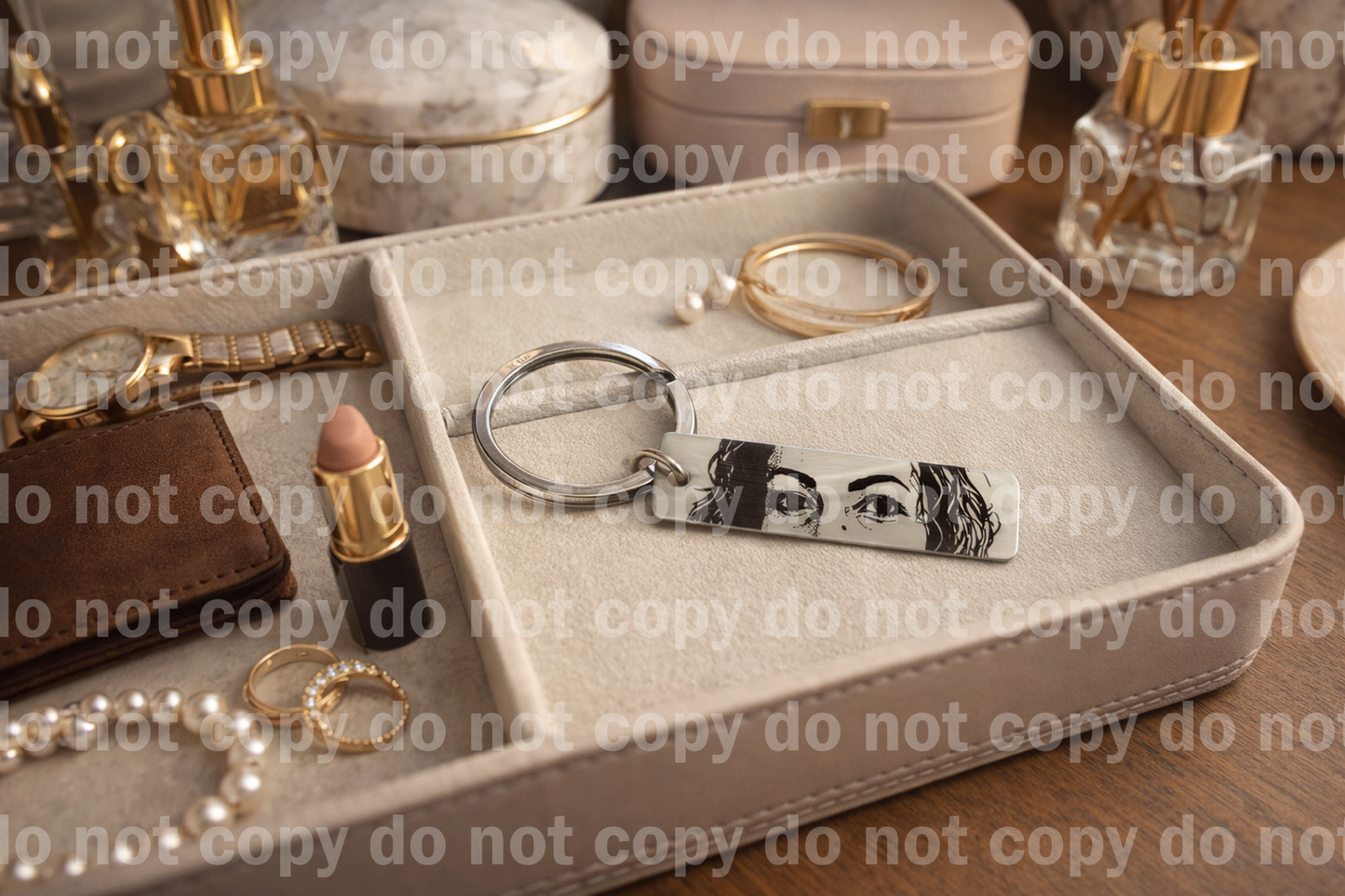 Engraved Keychains – Customizable Metal Keepsakes portrait text